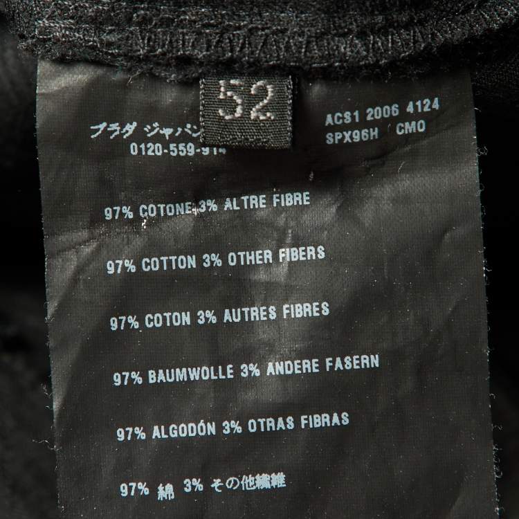 Pre Owned Prada Black Corduroy Regular Fit Pants XL