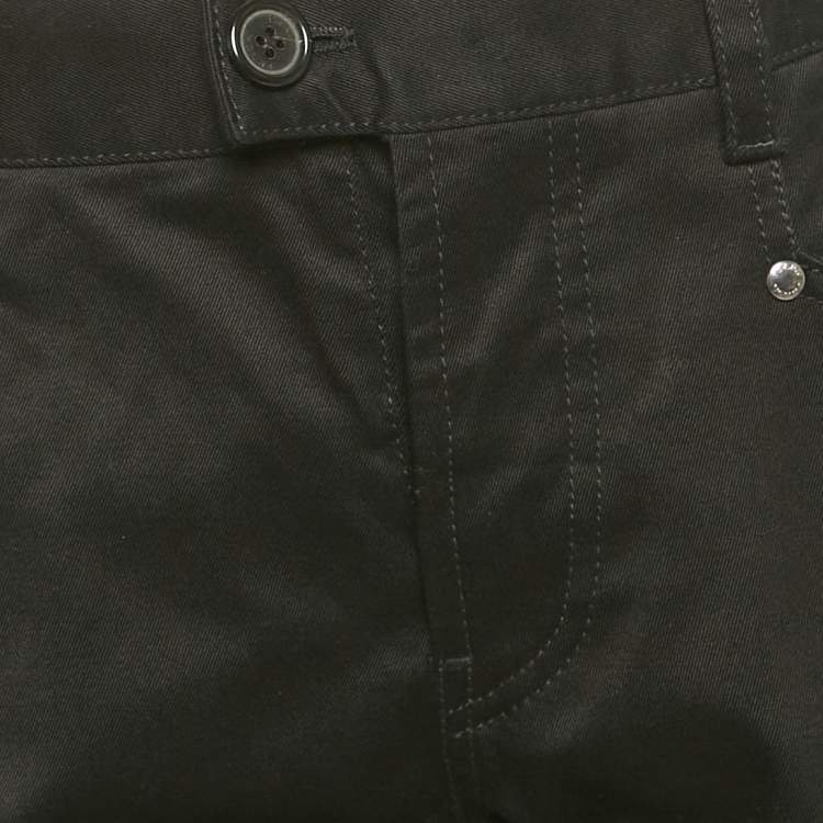 Pre Owned Prada Sport Black Gabardine Cotton Wide Leg Trousers S