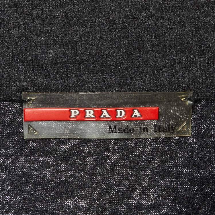 Pre Owned Prada Sport Dark Grey Wool Zip Up Jumper L