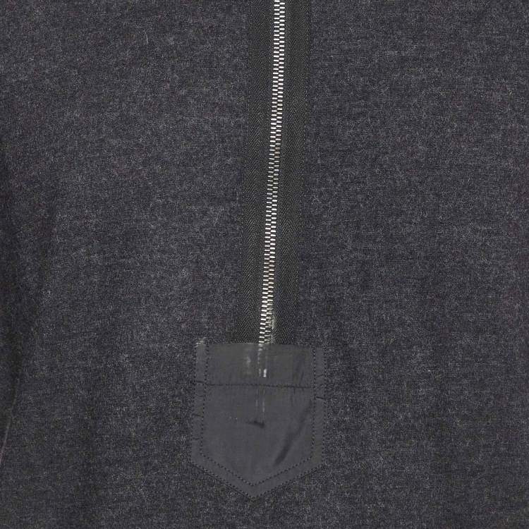 Pre Owned Prada Sport Dark Grey Wool Zip Up Jumper L