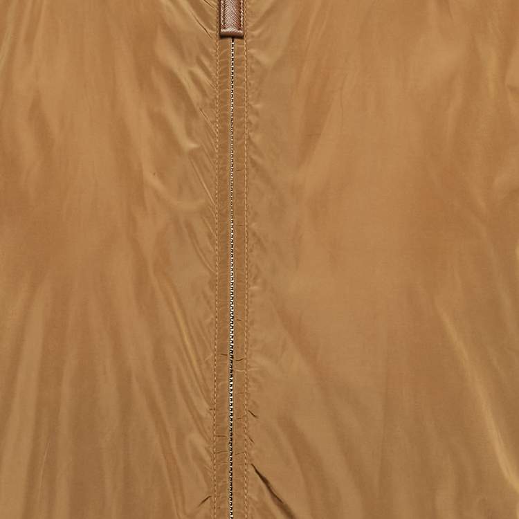 Pre Owned Prada Sport Brown Nylon Zip Front Hooded Jacket S