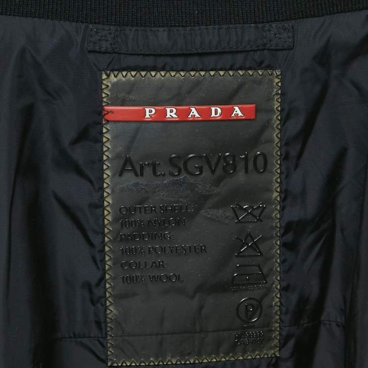 Pre Owned Prada Sport Black Nylon Zip-Up Jacket XXL