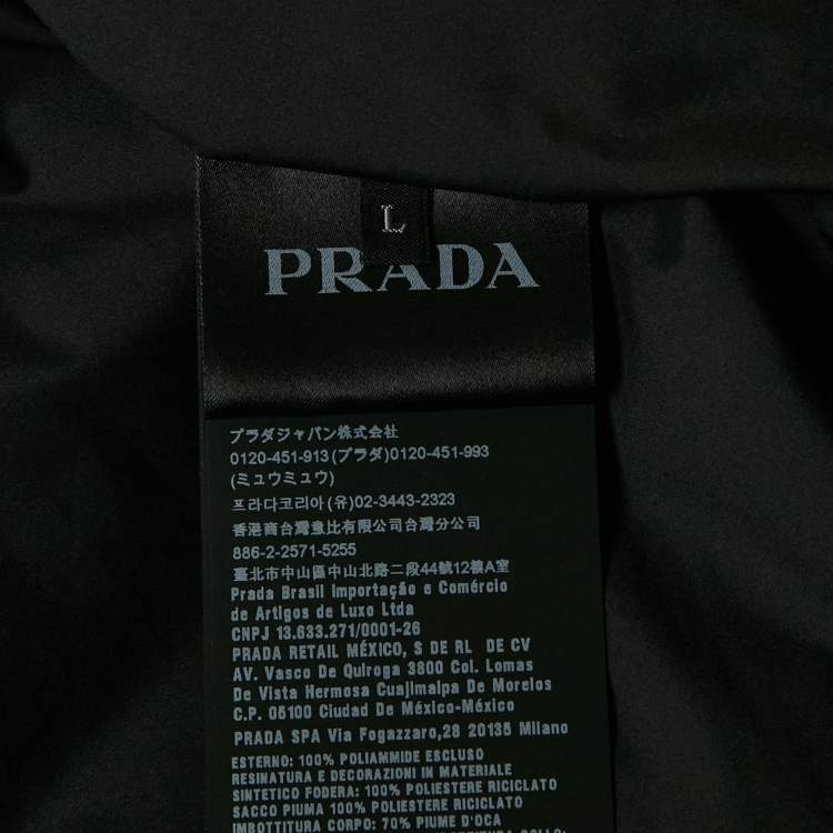 Pre Owned Prada Sport White Nylon Puffer Gilet Jacket L