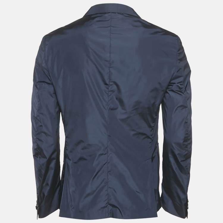 ジャケット PRADA BLUE SINGLE-BREASTED JACKET IN WOOL Prada Dark Blue Wool Single-Breasted Blazer M Prada | TLC