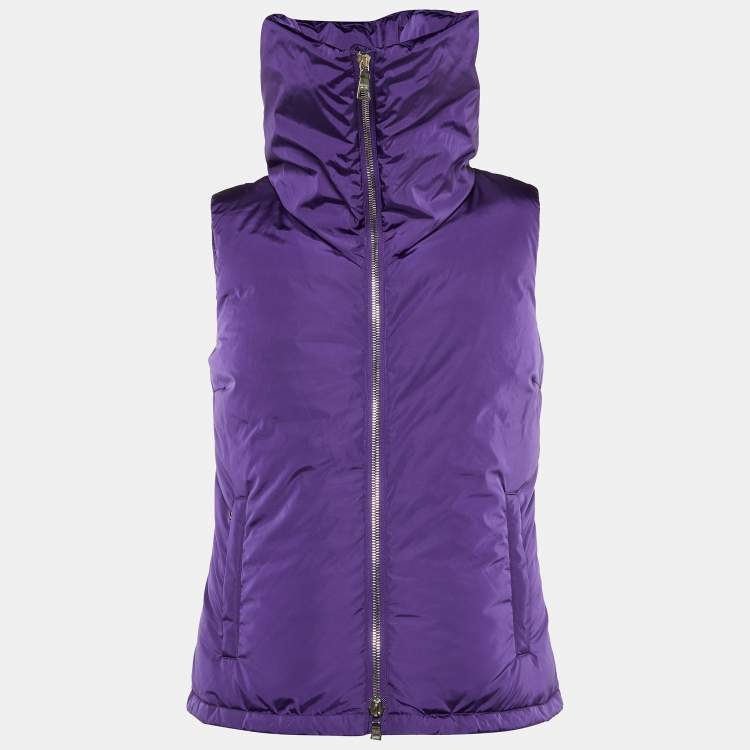 Pre Owned Prada Sport Purple Nylon Puffer Vest XS