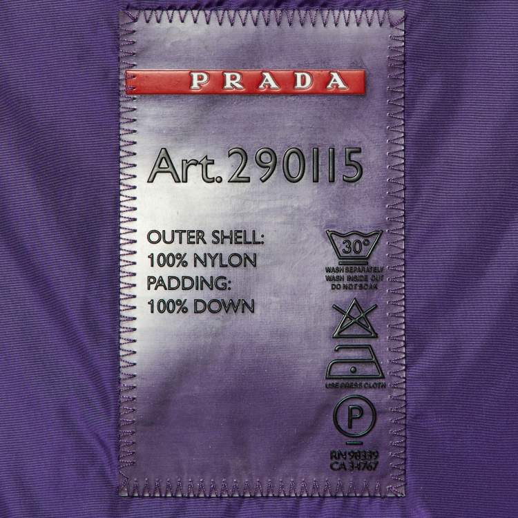 Pre Owned Prada Sport Purple Nylon Puffer Vest XS