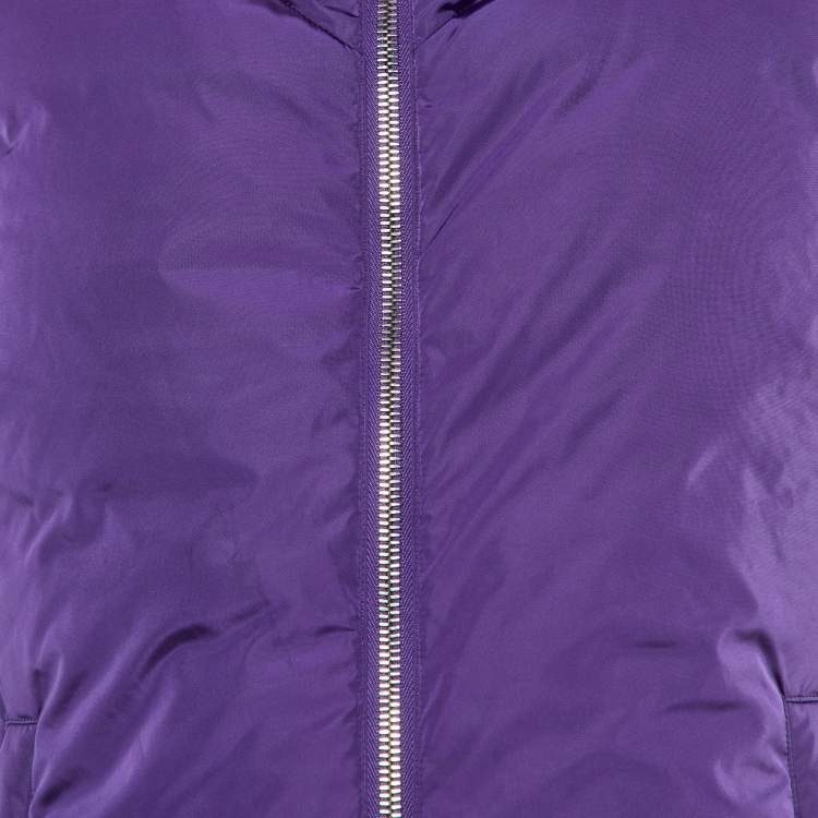 Pre Owned Prada Sport Purple Nylon Puffer Vest XS