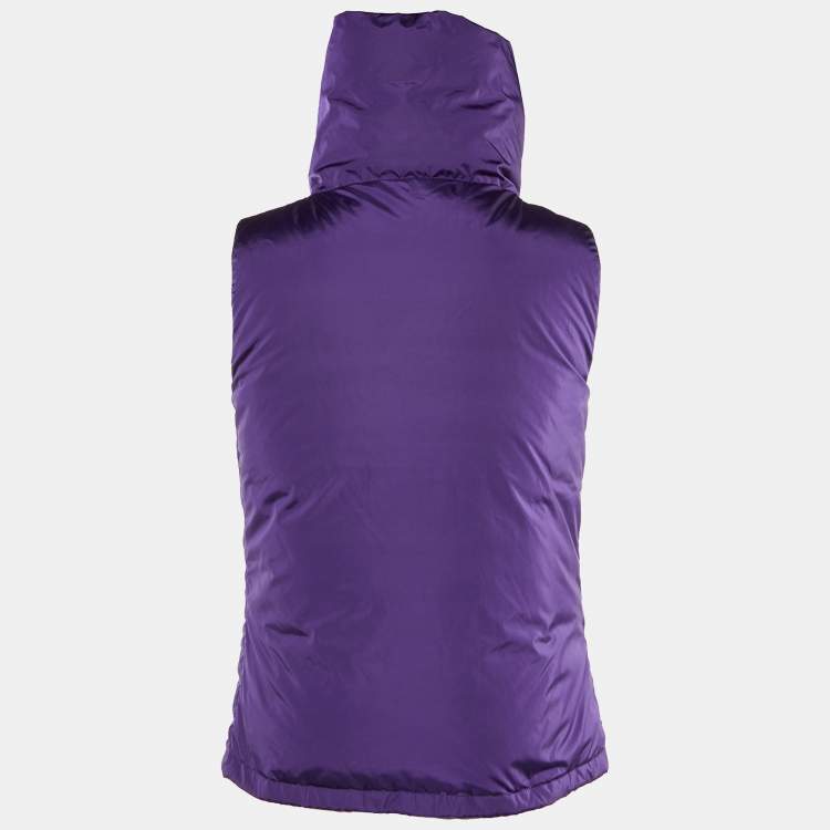 Pre Owned Prada Sport Purple Nylon Puffer Vest XS