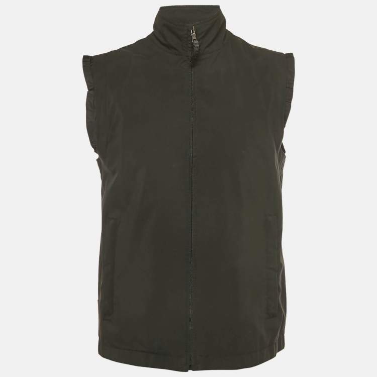مملوكة مسبقًا Prada Sport Black Windbreaker Zip Up Vest L