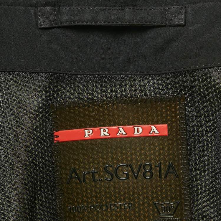 مملوكة مسبقًا Prada Sport Black Windbreaker Zip Up Vest L