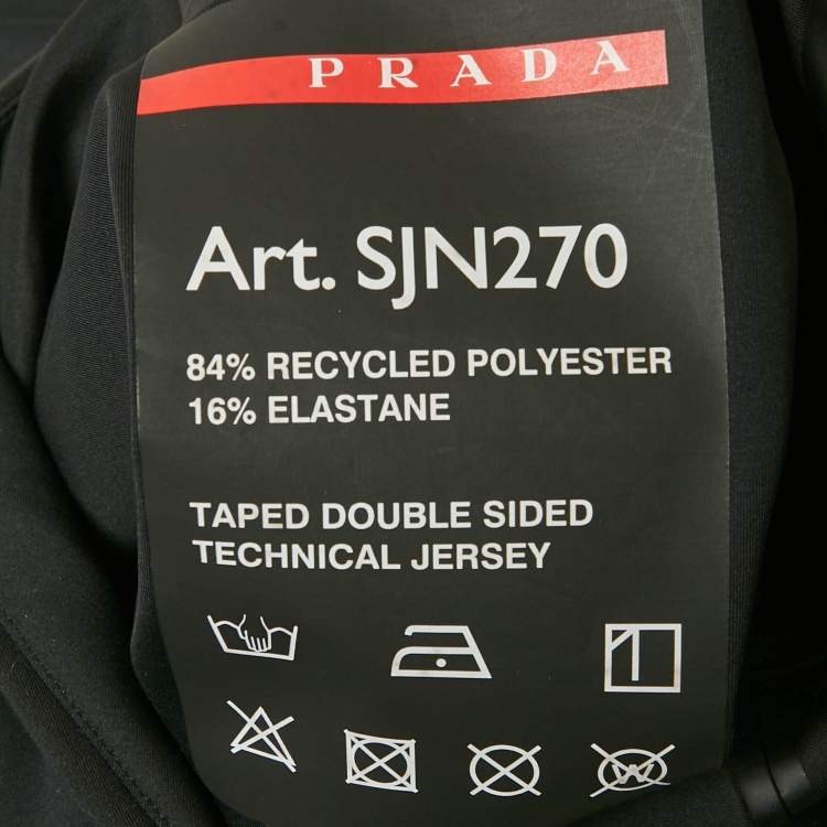 Pre Owned Prada Sport Black Double Jersey Hoodie XL