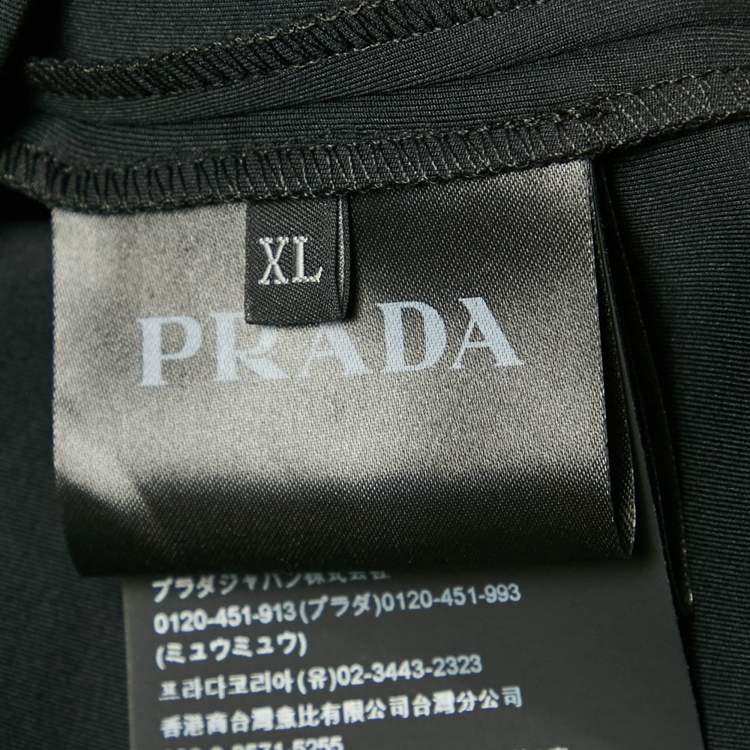 Pre Owned Prada Sport Black Double Jersey Hoodie XL