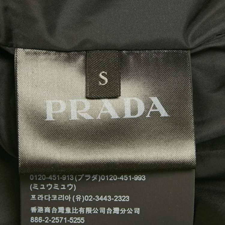 Pre Owned Prada Black Nylon Down Puffer Jacket S