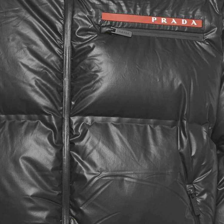 Pre Owned Prada Black Nylon Down Puffer Jacket S