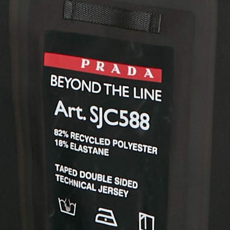 Pre Owned Prada Sports Black Technical Jersey Beyond The Line Jacket XXL