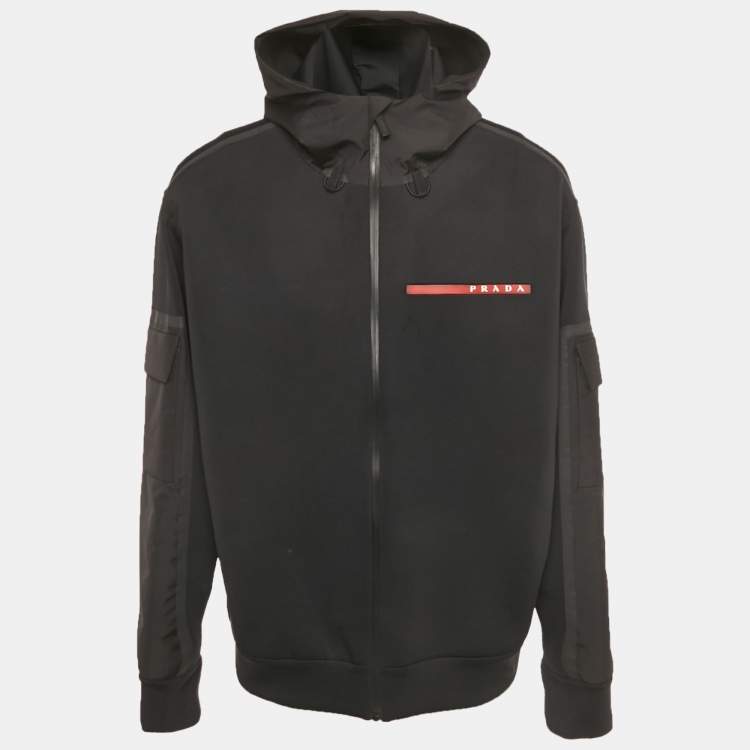 Pre Owned Prada Sports Black Technical Jersey Beyond The Line Jacket XXL