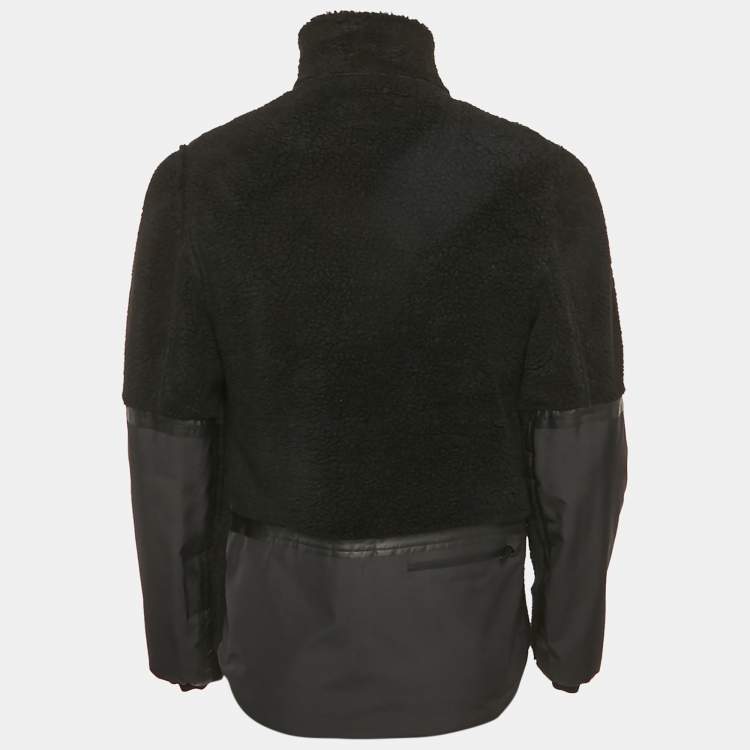 Pre Owned Prada Sport Black Recycled Fleece Technical Jacket S