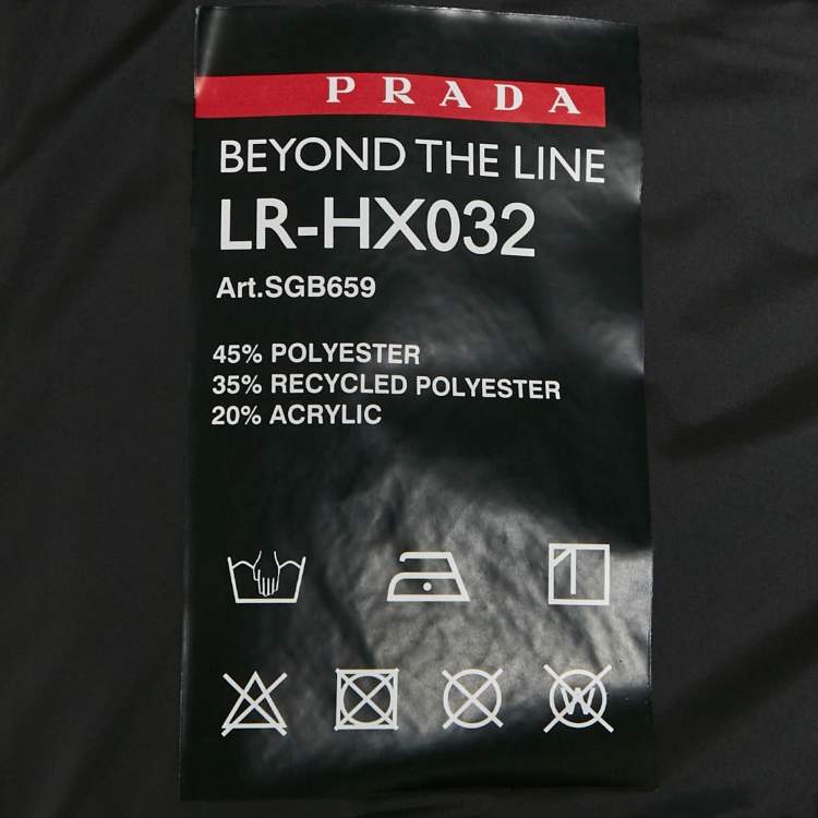 Pre Owned Prada Sport Black Recycled Fleece Technical Jacket S