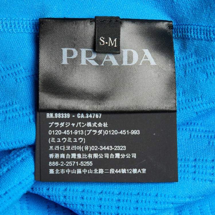 مملوكة مسبقًا Prada Sport Blue Techno Knit Fitted Jumper S/M
