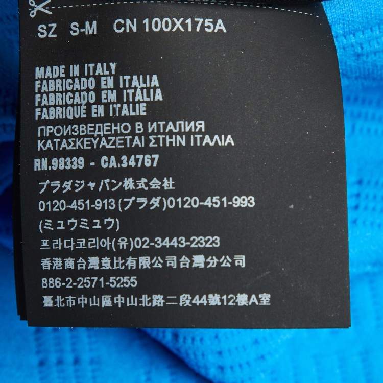 مملوكة مسبقًا Prada Sport Blue Techno Knit Fitted Jumper S/M