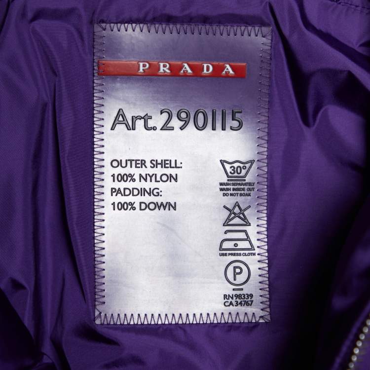 Pre Owned Prada Sport Purple Synthetic Hooded Sleeveless Gilet XS
