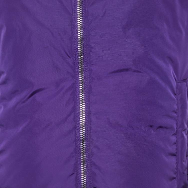 Pre Owned Prada Sport Purple Synthetic Hooded Sleeveless Gilet XS