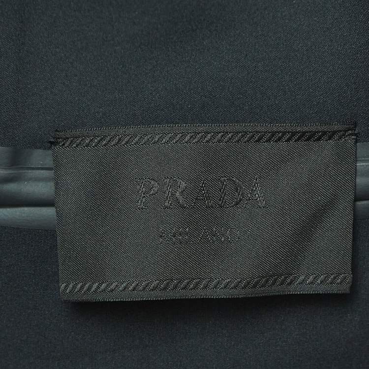 Pre Owned Prada Sport Black Logo Print Double Technical Jersey Hoodie XL