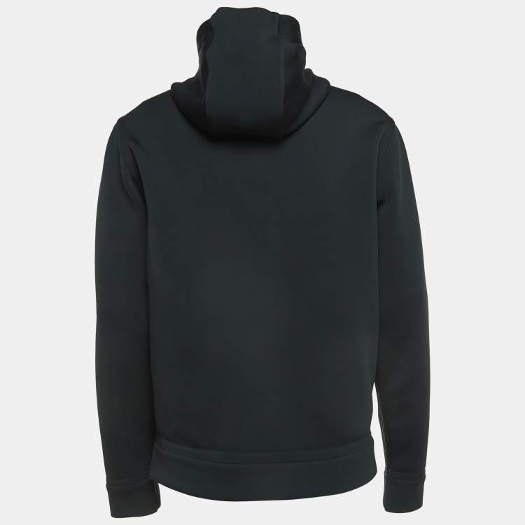 Pre Owned Prada Sport Black Logo Print Double Technical Jersey Hoodie XL
