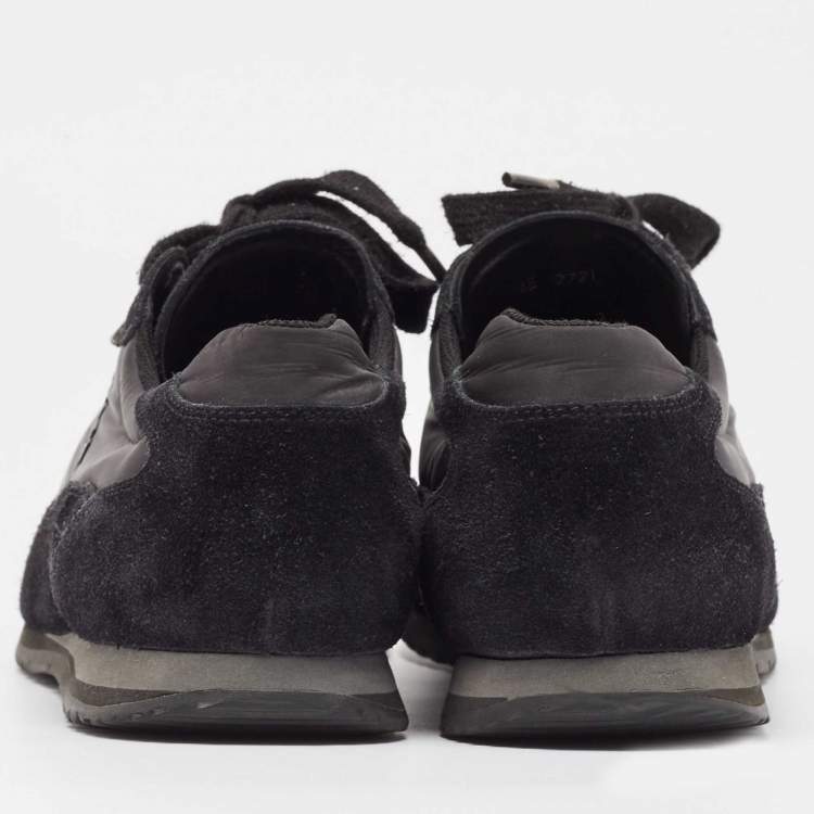 Pre Owned Prada Sport Black Suede and Nylon Low Top Sneakers Size 41