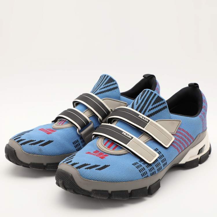 Pre Owned Prada Sport Multicolor Knit Fabric Low Top Sneakers Size 42