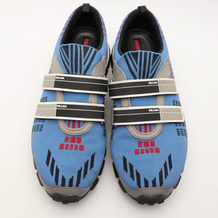 Pre Owned Prada Sport Multicolor Knit Fabric Low Top Sneakers Size 42