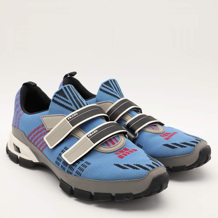 Pre Owned Prada Sport Multicolor Knit Fabric Low Top Sneakers Size 42