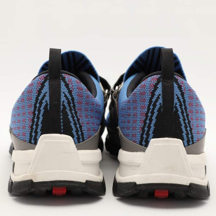 Pre Owned Prada Sport Multicolor Knit Fabric Low Top Sneakers Size 42
