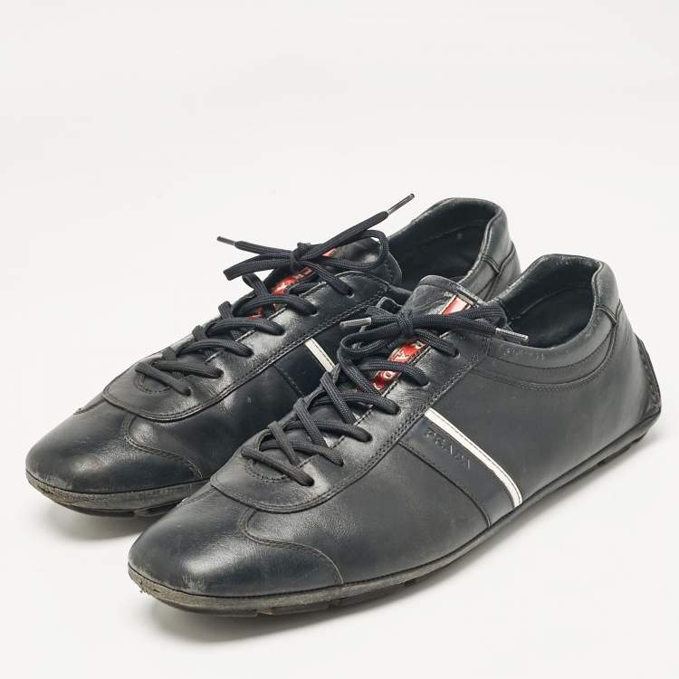 専用prada sport lether shoes Prada Vintage Sport Vibram Leather Laced Trainers Men Shoes