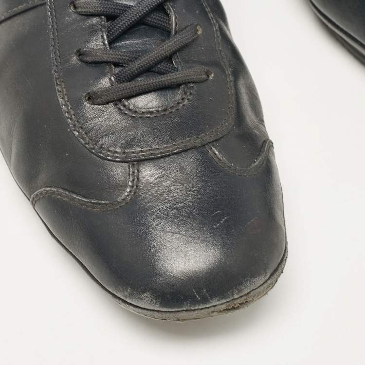 Pre Owned Prada Sport Navy Blue Leather Low Top Sneakers Size 45.5