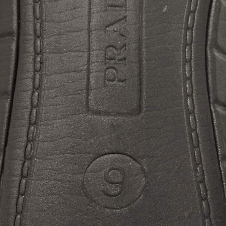 Pre Owned Prada Sport Black/Blue Suede and Leather Slip On Sneakers Size 43