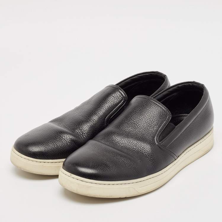 Pre Owned Prada Sport Black Leather Slip On Sneakers Size 40.5