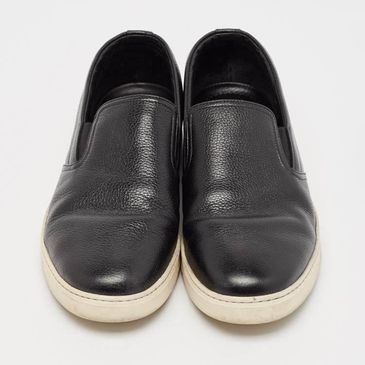 Pre Owned Prada Sport Black Leather Slip On Sneakers Size 40.5
