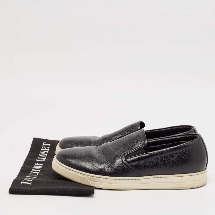 Pre Owned Prada Sport Black Leather Slip On Sneakers Size 40.5