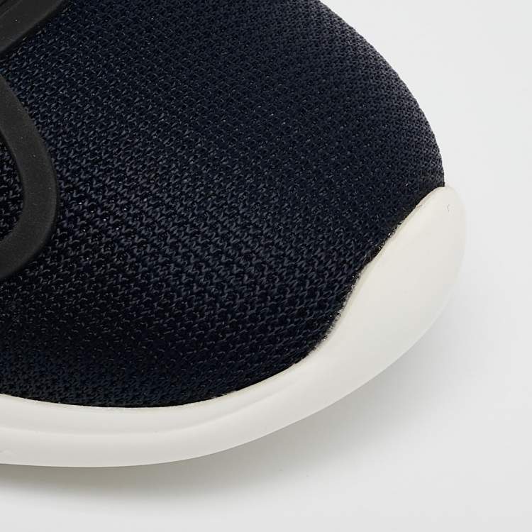 Pre Owned Prada Sport Navy Blue Mesh and Neoprene Slip On Sneakers Size 41.5