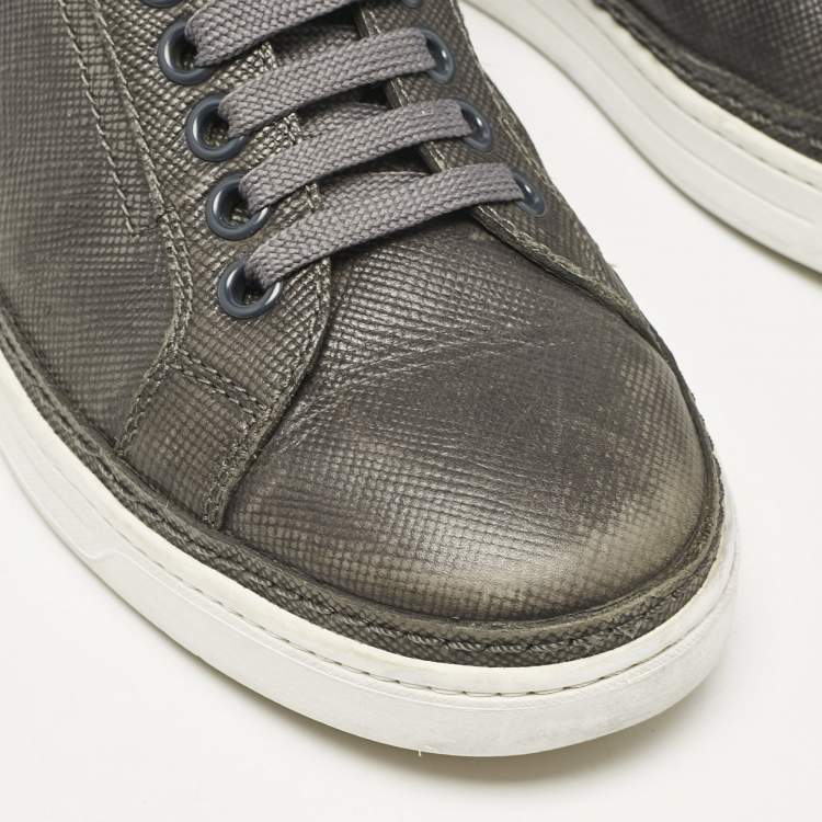 Pre Owned Prada Sport Grey Leather Low Top Sneakers Size 42