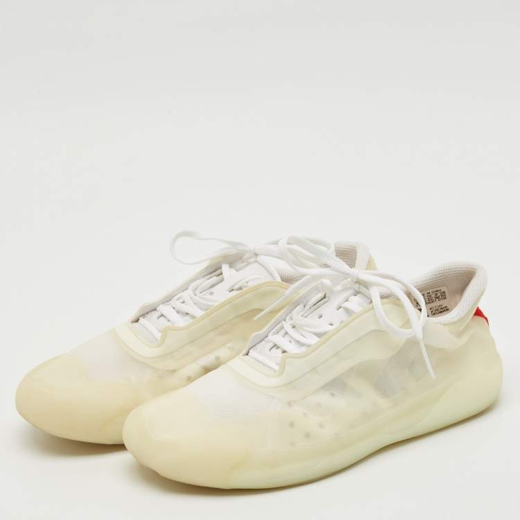 Pre Owned Prada Sport x Adidas Cream Mesh and Rubber ,Luna Rosa Sneakers Size 41.5