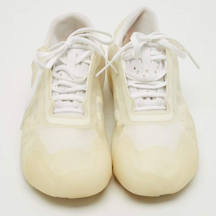 Pre Owned Prada Sport x Adidas Cream Mesh and Rubber ,Luna Rosa Sneakers Size 41.5