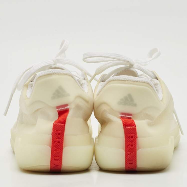 Pre Owned Prada Sport x Adidas Cream Mesh and Rubber ,Luna Rosa Sneakers Size 41.5