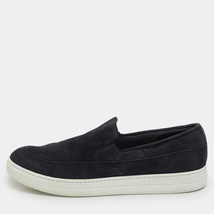 Pre Owned Prada Sport Navy Blue Suede Slip On Loafers Size 42
