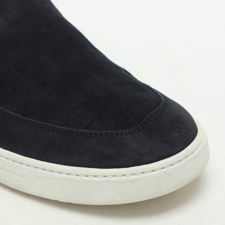 Pre Owned Prada Sport Navy Blue Suede Slip On Loafers Size 42