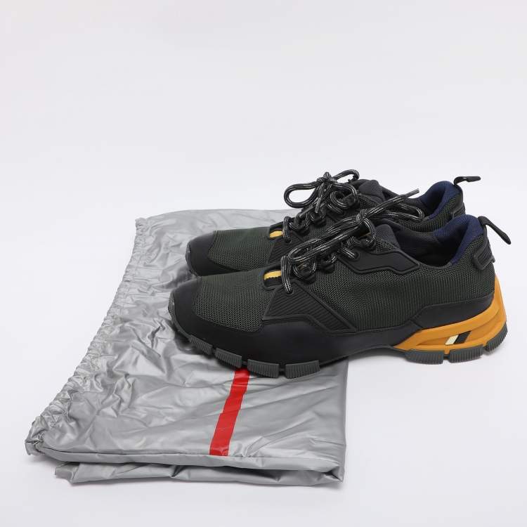 Pre Owned Prada Sport Multicolor Leather and Mesh Low Top Sneakers Size 42.5