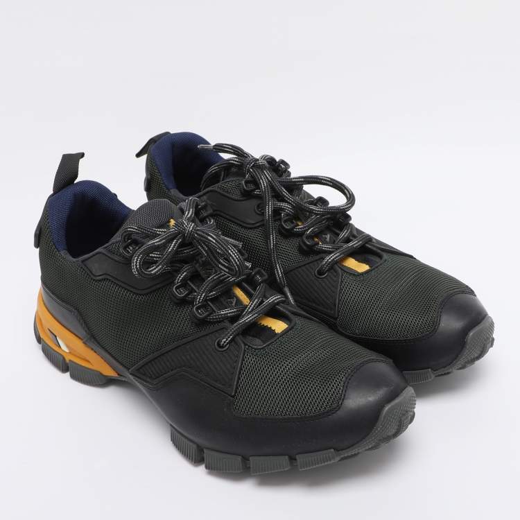 Pre Owned Prada Sport Multicolor Leather and Mesh Low Top Sneakers Size 42.5