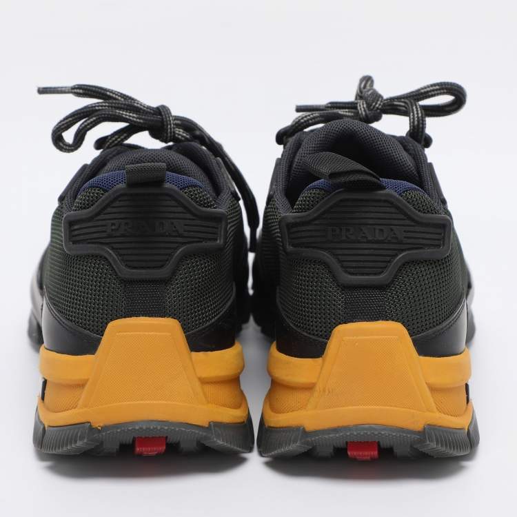 Pre Owned Prada Sport Multicolor Leather and Mesh Low Top Sneakers Size 42.5