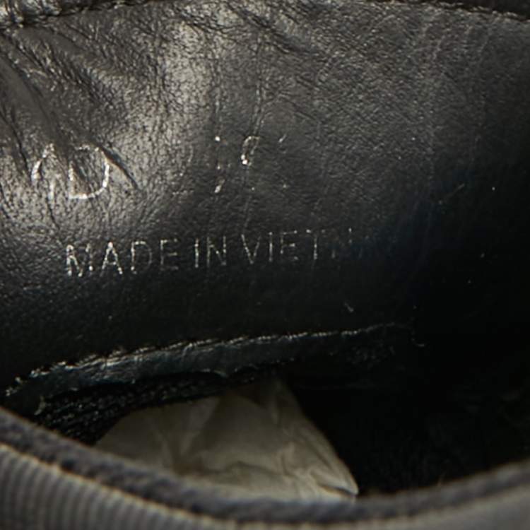 Pre Owned Prada Sport Size 42 Black Canvas and Leather Slip On Sneakers